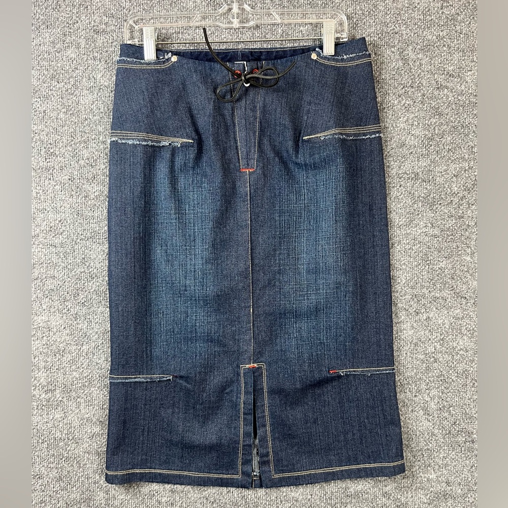 Marithe Francois Girbaud Women's Midi Skirt Sz 27 Vintage Denim Pencil Skirt